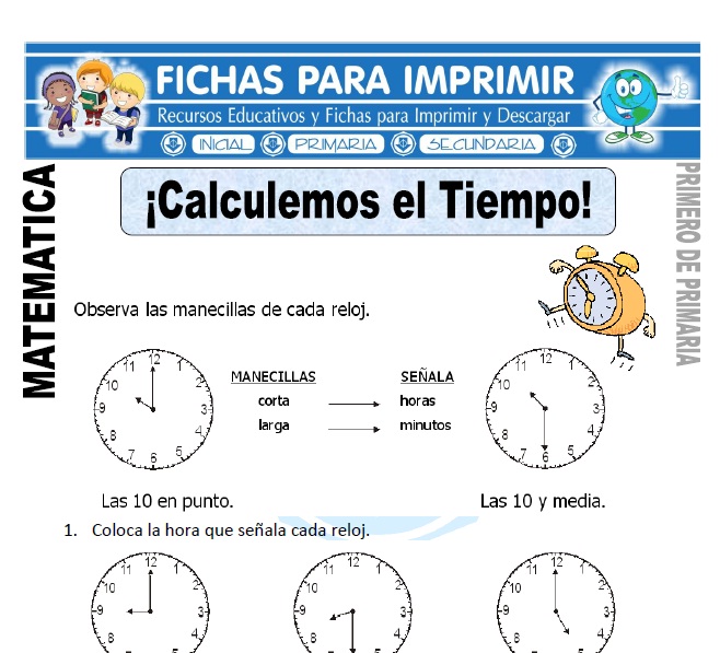 calculando el tiempo para primero de primaria