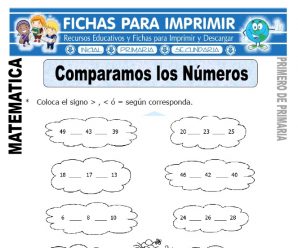 Comparamos Números para Primero de Primaria
