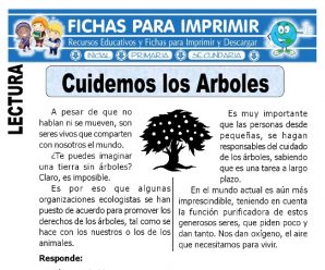 Ficha de Cuidemos los Arboles para Primaria