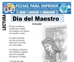 Ficha del Día del Maestro para Primaria