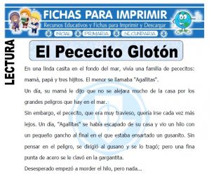 Ficha de El Pececito Glotón para Primaria