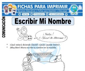 Ficha de Escribir Mi Nombre para Primaria