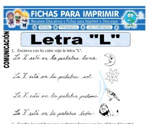 Ficha de La Letra L para Primero de Primaria