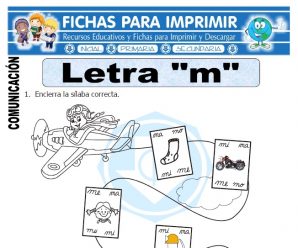 Ficha de La Letra M para Primero de Primaria