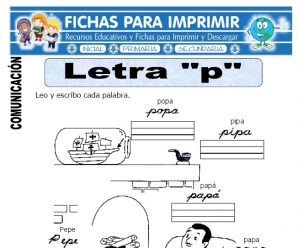 Ficha de La Letra P para Primero de Primaria