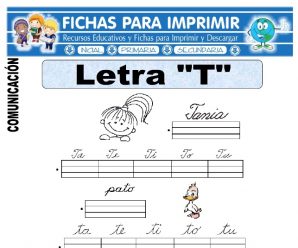 Ficha de La Letra T para Primero de Primaria