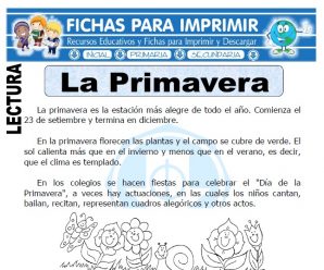 Ficha de La Primavera para Primaria