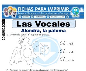 Ficha de Las Vocales para Primaria