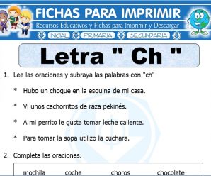 Ficha de La Letra Ch para Primero de Primaria