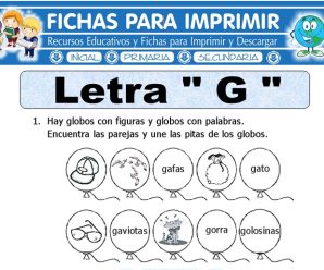 Ficha de La Letra G para Primero de Primaria