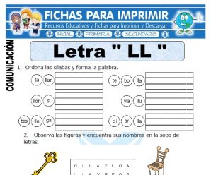 Ficha de La Letra LL para Primero de Primaria