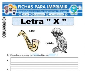 Ficha de La Letra X para Primero de Primaria