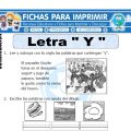 Ficha de La Letra Y para Primero de Primaria
