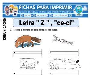 Ficha de La Letra Z y Ce – Ci para Primaria