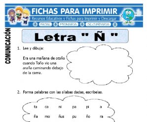 Ficha de la Letra Ñ para Primero de Primaria