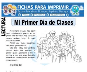 Ficha de Mi Primer Día de Clases para Primaria