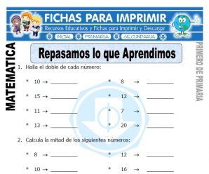 Repasamos lo que Aprendimos – Primero de Primaria