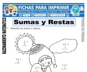 Sumas y Restas para Primero de Primaria