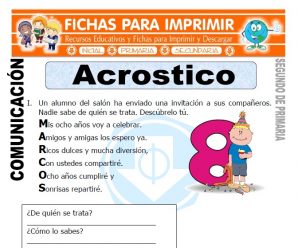 Acróstico Segundo de Primaria