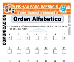 Orden Alfabético para Segundo de Primaria