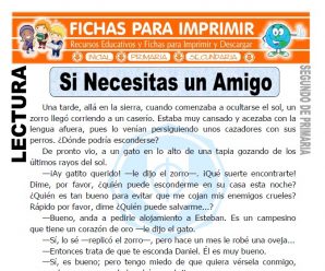Si Necesitas un Amigo para Segundo de Primaria