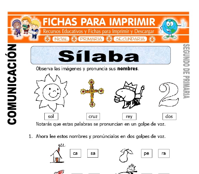Ficha de Silaba Segundo de Primaria