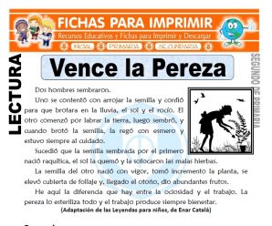 Vence la Pereza para Segundo de Primaria
