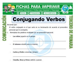 Conjugar Verbos para Tercero de Primaria