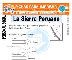 La Sierra Peruana para Segundo de Primaria