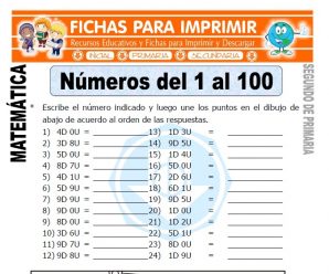 Números del 1 al 100 para Segundo de Primaria