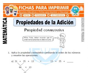 Propiedades de la Suma para Segundo de Primaria
