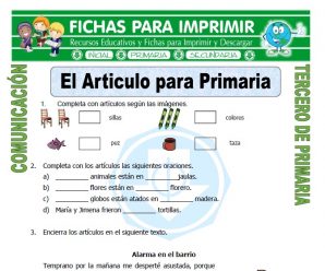 El Articulo para Primaria para Tercero de Primaria