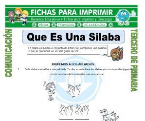 Que es una Silaba para Tercero de Primaria