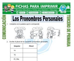 Que son los Pronombres Personales para Tercero de Primaria