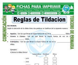 Reglas de Tildacion para Tercero de Primaria