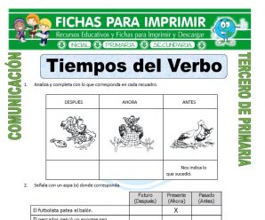 Tiempos Verbales para Tercero de Primaria