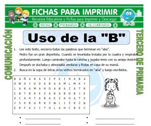 Uso de la B para Tercero de Primaria