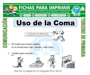 Uso de la Coma para Tercero de Primaria