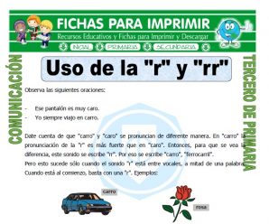 Uso de la r para Tercero de Primaria