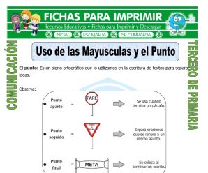 Uso de las Mayusculas para Tercero de Primaria