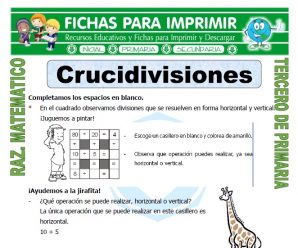 Crucidivisiones para Tercero de Primaria