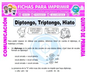 Diptongo e Hiato para Quinto de Primaria