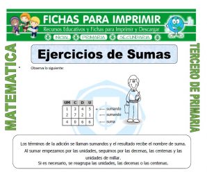 Ejercicios de Sumas para Tercero de Primaria