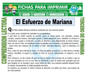 El Esfuerzo de Mariana para Tercero de Primaria