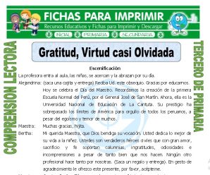 Gratitud, Virtud casi Olvidada para Tercero de Primaria