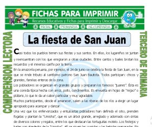 La Fiesta de San Juan para Tercero de Primaria