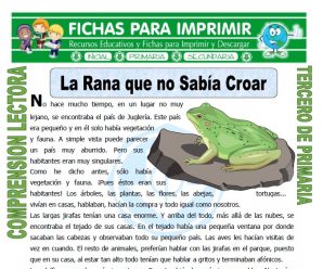La Rana que no Sabia Croar para Tercero de Primaria