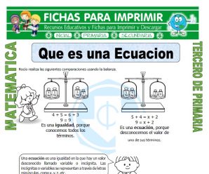 Que es una Ecuacion para Tercero de Primaria