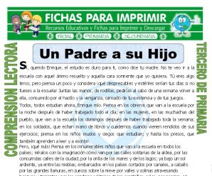 Un Padre a su Hijo para Tercero de Primaria