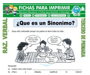 Que es un Sinonimo para Tercero de Primaria